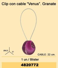 Clip con cable venus granate
