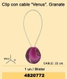 Clip con cable venus granate