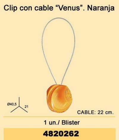 Clip con cable venus naranja