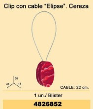Clip con cable elipse cereza