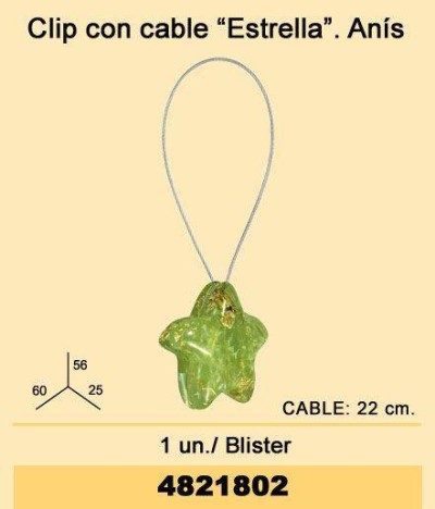 Clip con cable estrella anís
