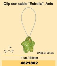 Clip con cable estrella anís