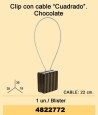 Clip con cable cuadrado chocolate