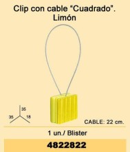 Clip con cable cuadrado limón