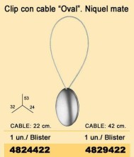 Clip oval níquel mate extra