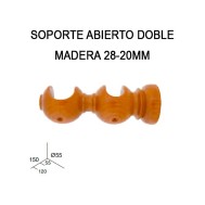 SOPORTE ABIERTO DOBLE DE MADERA Ø28-28MM