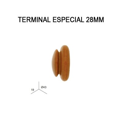PACK 2 TERMINALES ESPECIAL DE MADERA Ø28MM