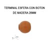 PACK 2 TERMINALES ESFERA CON BOTON DE MADERA Ø28MM