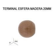 PACK 2 TERMINALES ESFERA DE MADERA Ø20MM