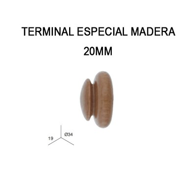 PACK 2 TERMINALES ESPECIAL DE MADERA Ø20MM