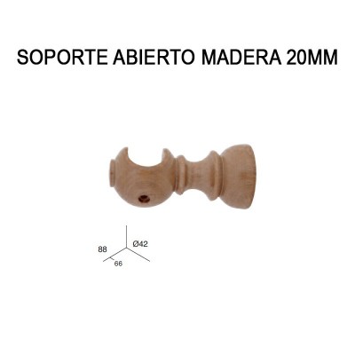 SOPORTE ABIERTO DE MADERA Ø20MM