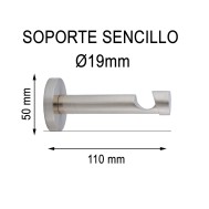 SOPORTE SENCILLO Ø19MM