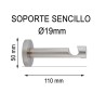 SOPORTE SENCILLO Ø19MM