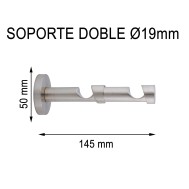 SOPORTE DOBLE Ø19MM