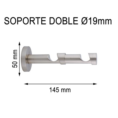 SOPORTE DOBLE Ø19MM