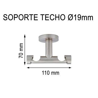 SOPORTE TECHO DOBLE Ø19MM