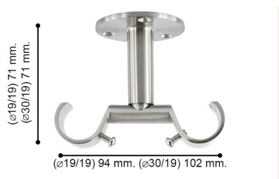 SOPORTE DOBLE TECHO Ø19-30MM