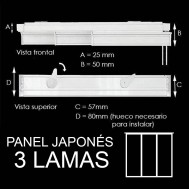 Riel de Panel Japonés de 3 lamas