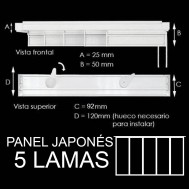 Riel de Panel Japonés de 5 lamas