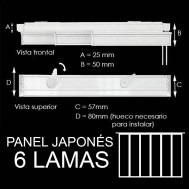 Riel de Panel Japonés de 6 lamas