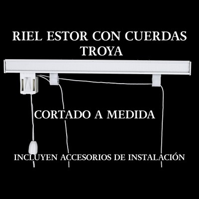 Riel de estor con cuerdas troya