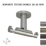 Soporte techo doble zirconio ø20-20mm