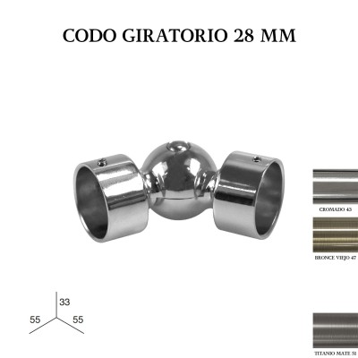 Codo giratorio zirconio ø28mm