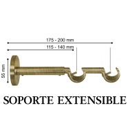 Conjunto doble barra cortina varadero cuero ø19/19