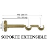 Conjunto doble barra cortina varadero cuero ø19/19