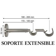 Conjunto doble barra cortina varadero acero ø30/19