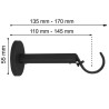 Barra negra de cortina 19 cm