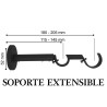 Barra doble de cortina doble negro 30/19