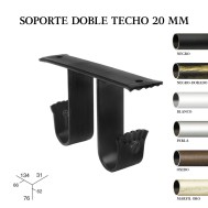 Pack 2 soportes doble techo forja ø20mm