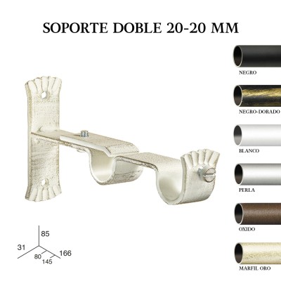 Pack 2 soportes doble forja ø20-20mm