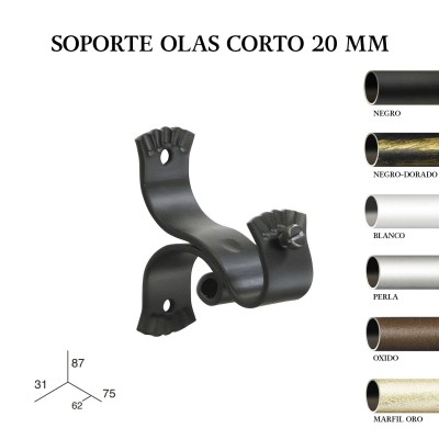 Pack 2 soportes olas corto forja de ø20mm