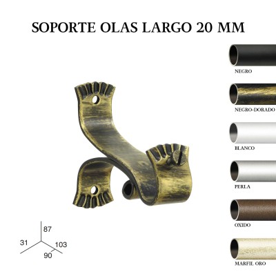 Pack 2 soportes olas largo forja de ø20mm