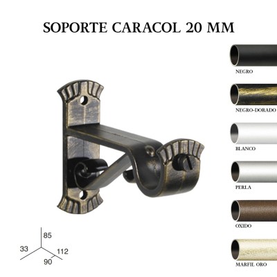 Pack 2 soportes caracol forja de ø20mm