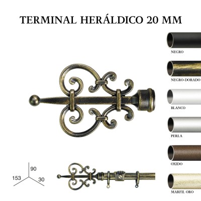 Terminal heraldico forja de ø20mm