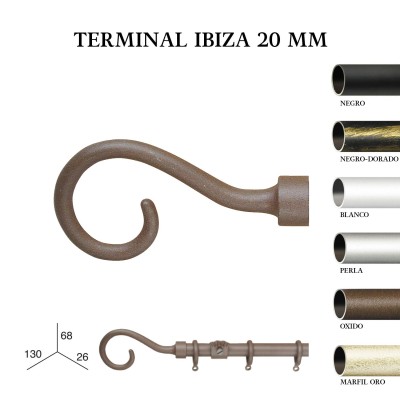 Pack 2 terminales ibiza forja de ø20mm