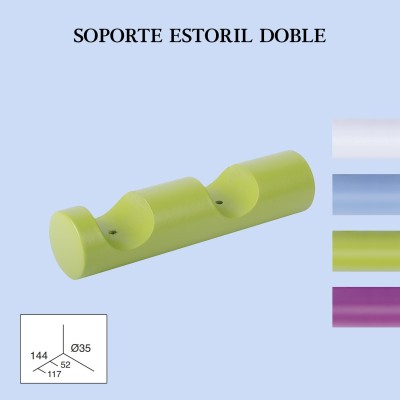 Soporte doble estoril madera 28mm