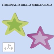 Terminal estrella serigrafiada madera 28mm