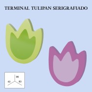 Terminal tulipán serigrafiada madera 28mm