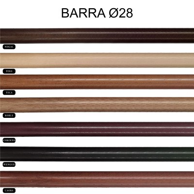 Barras para Cortinas de MADERA de 28 MM
