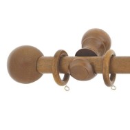 Barra de madera con esfera para cortinas
