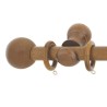 Barra de madera con esfera para cortinas