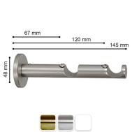 SOPORTE PARED DOBLE Ø19MM