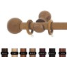 Barra de madera con esfera para cortinas