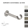 Soporte extensible abierto zirconio ø28mm