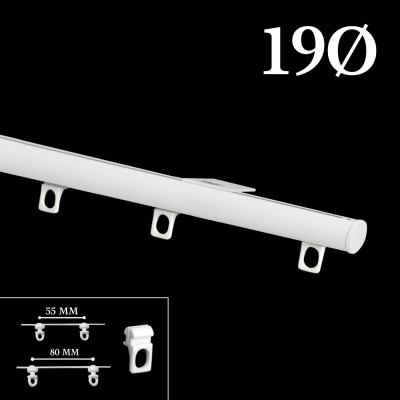 Riel manual decotrack blanco 19mm