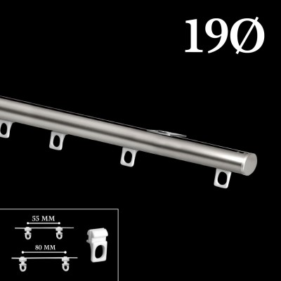 Riel manual decotrack acero 19mm